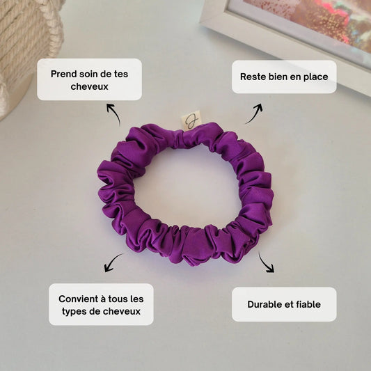 Mini Chouchou en Satin Violet - Les Chouchous de Justine