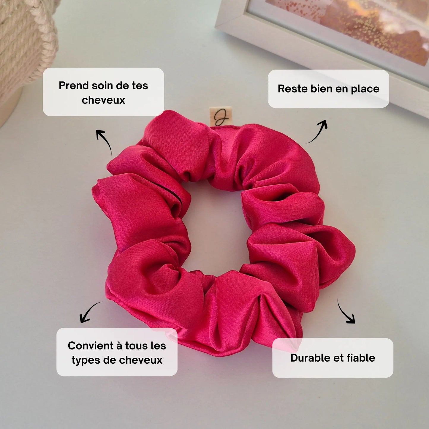 Chouchou en Satin Fuschia - Les Chouchous de Justine