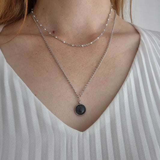 Collier avec Pendentif Noir - Les Chouchous de Justine