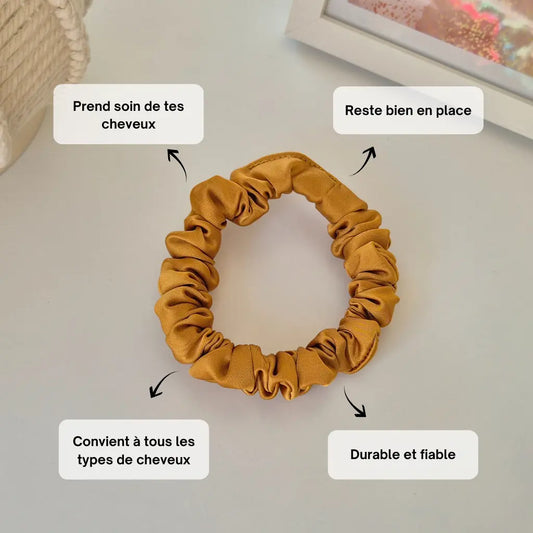 Mini Chouchou en Satin Curcuma - Les Chouchous de Justine