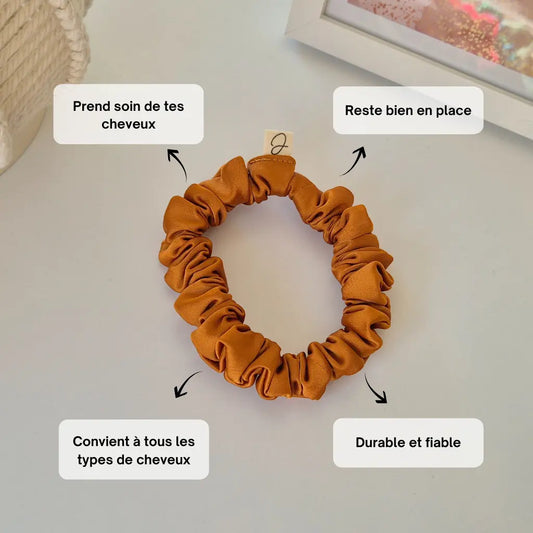 Mini Chouchou en Satin Curcuma - Les Chouchous de Justine