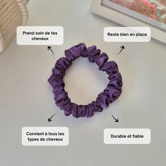 Mini Chouchou en Satin Violet - Les Chouchous de Justine