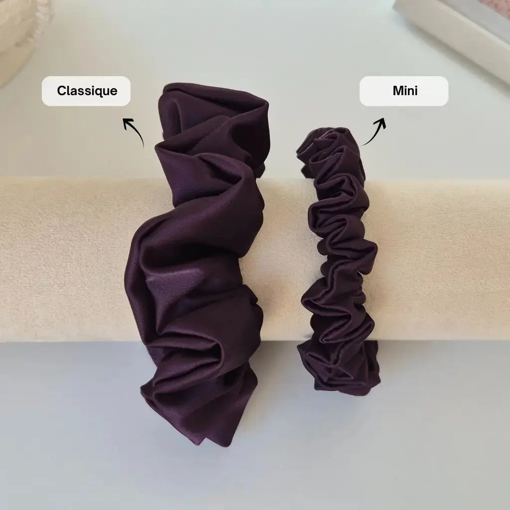 Chouchou en Satin Aubergine - Les Chouchous de Justine