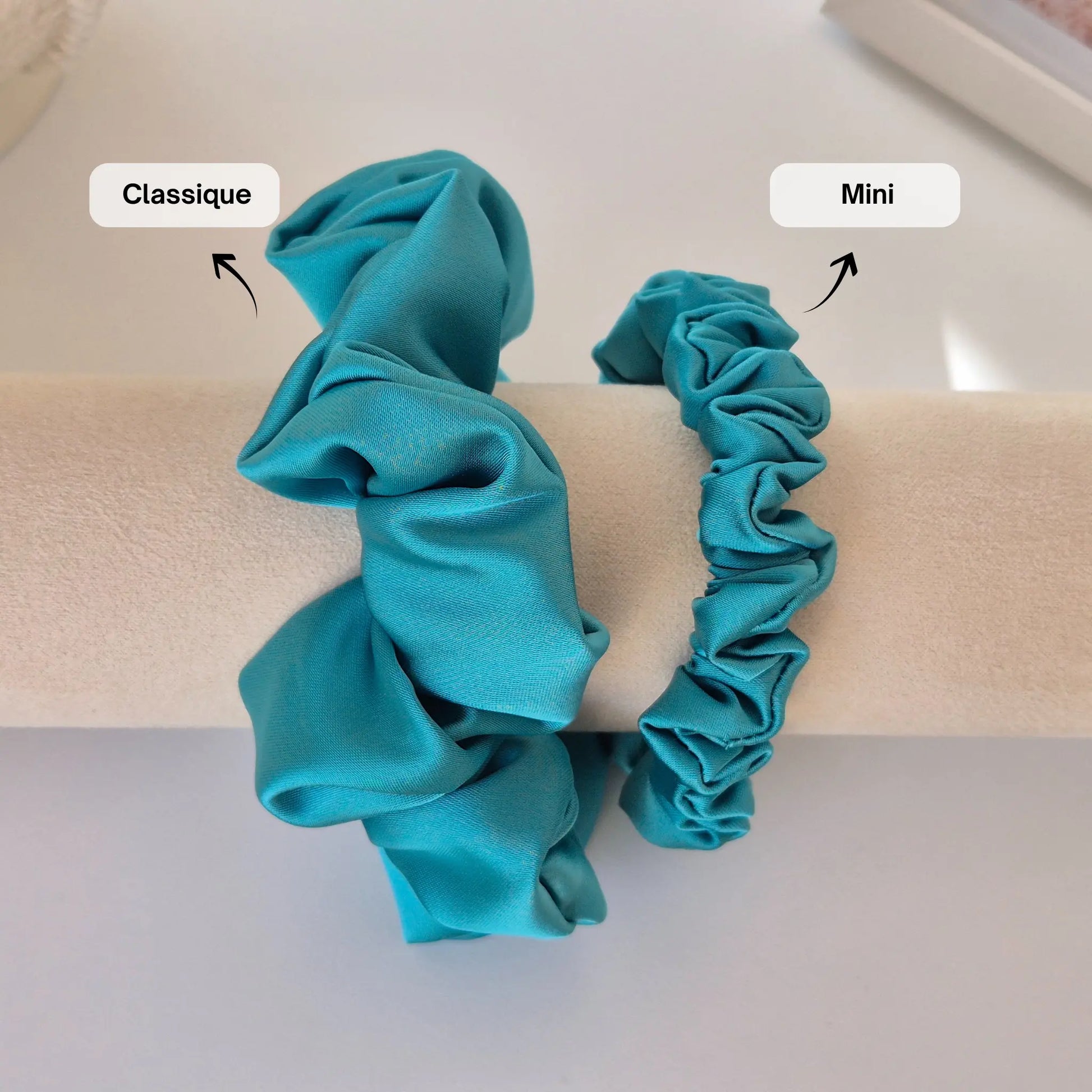Chouchou en Satin Teal - Les Chouchous de Justine