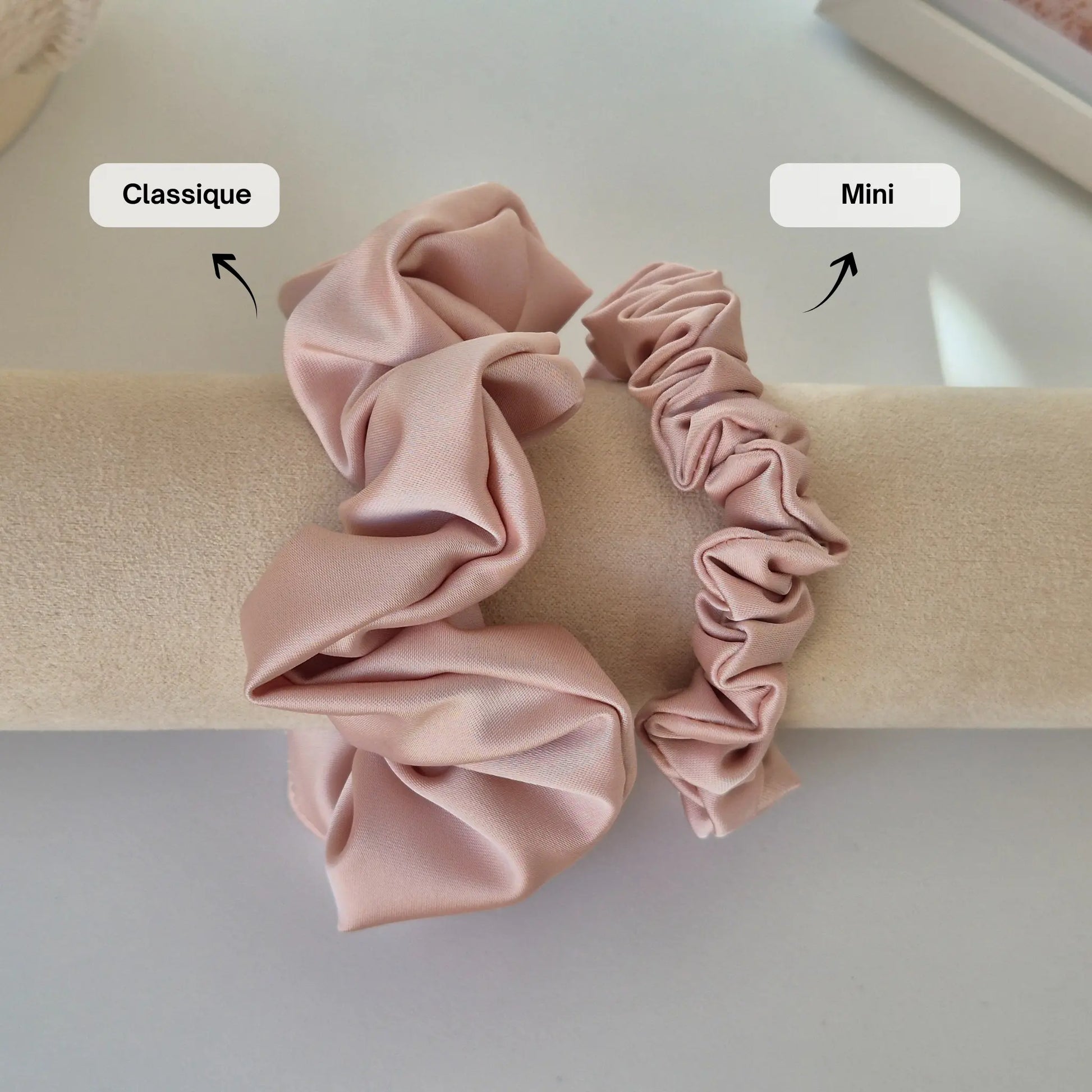 Chouchou en Satin Rose Dragée - Les Chouchous de Justine