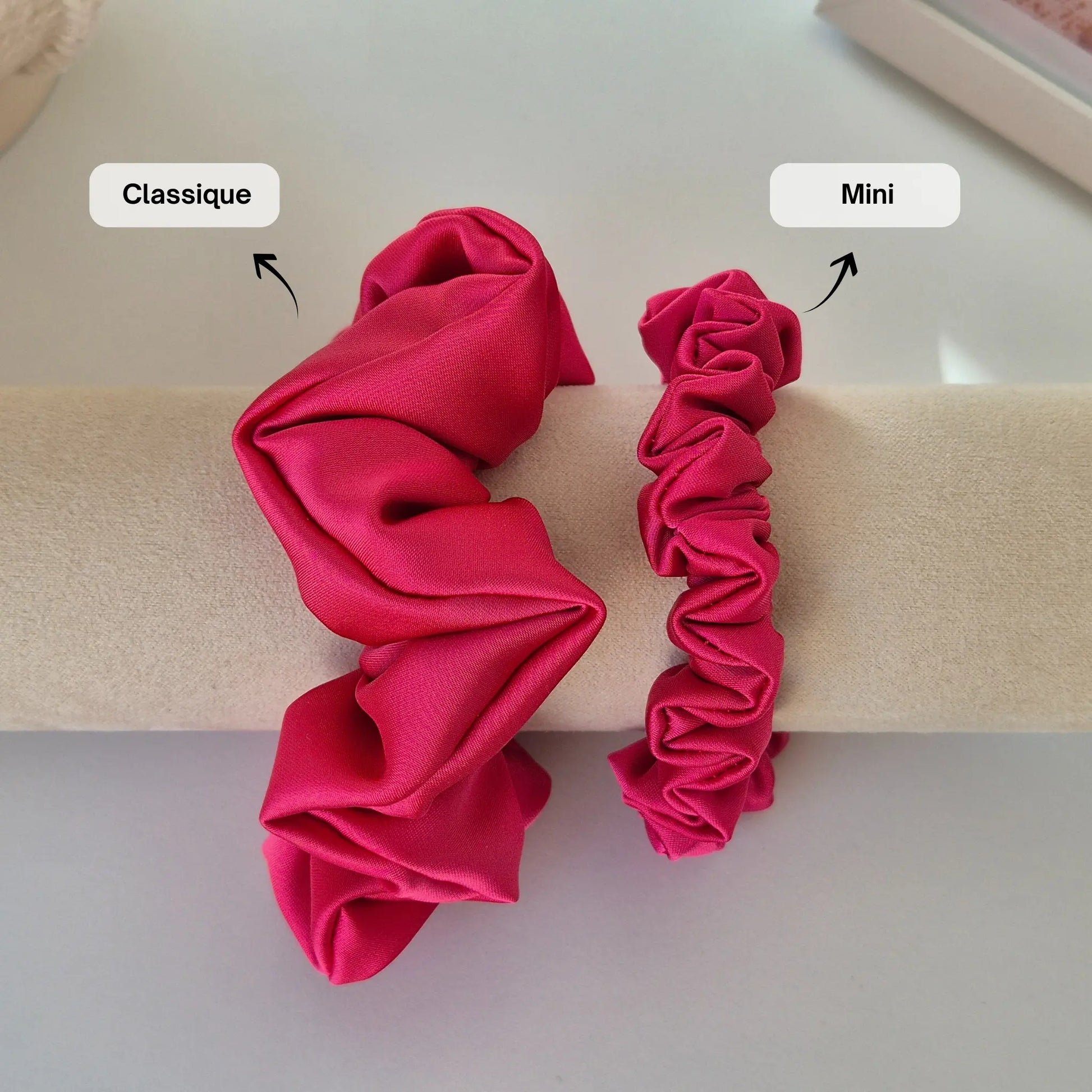 Chouchou en Satin Fuschia - Les Chouchous de Justine