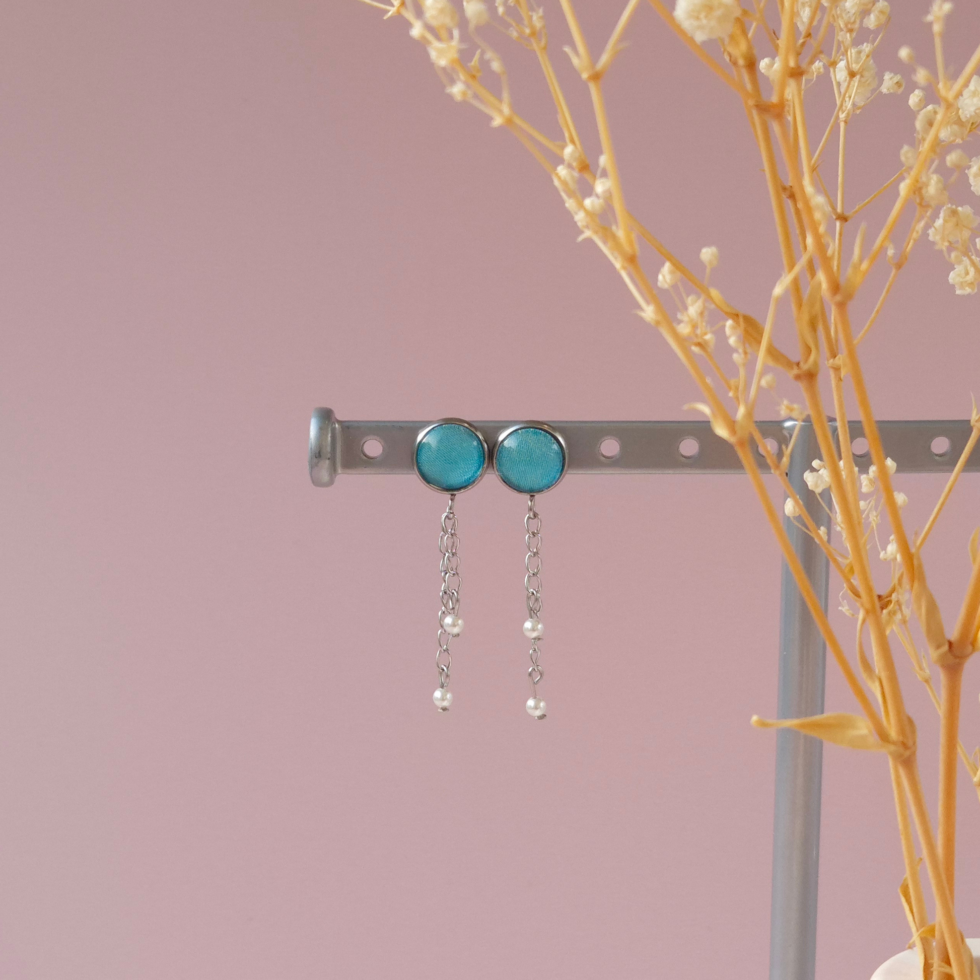 Boucles d'oreilles Bleu Givré - Les Chouchous de Justine