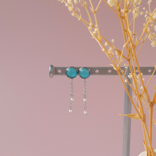 Boucles d'oreilles Bleu Givré - Les Chouchous de Justine