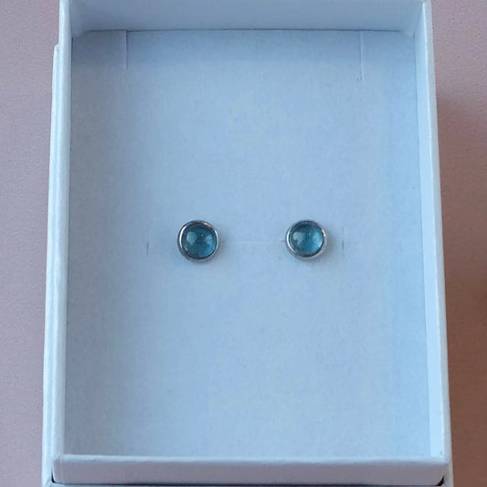 Puces d'oreilles Bleu Givré - Les Chouchous de Justine