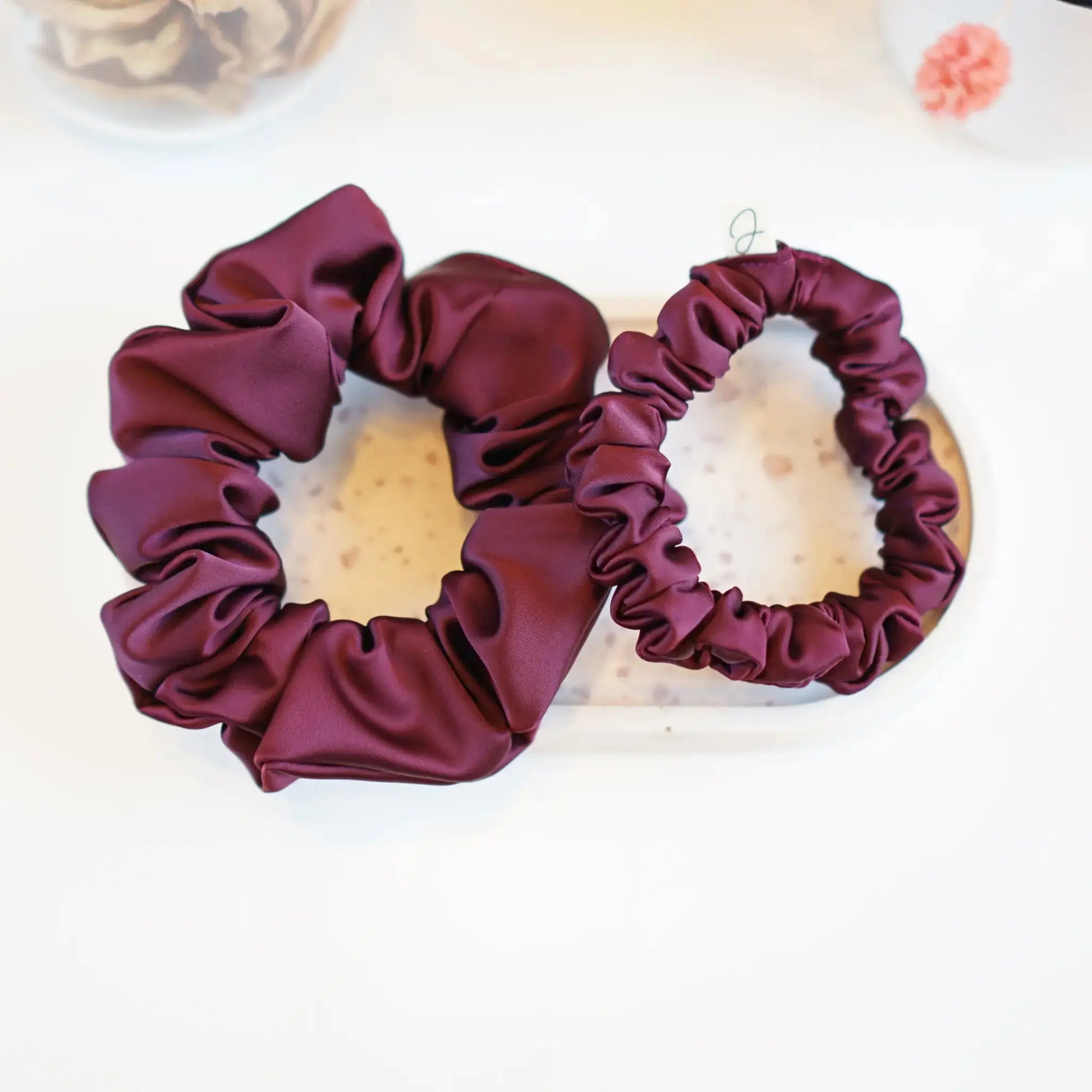 Bordeaux - Chouchou Cheveux Satin - Les Chouchous de Justine