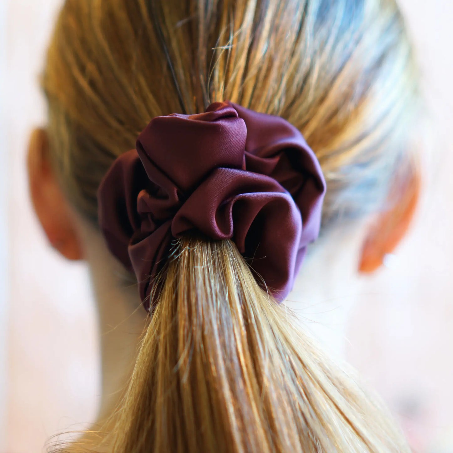 Bordeaux - Chouchou Cheveux Satin - Les Chouchous de Justine
