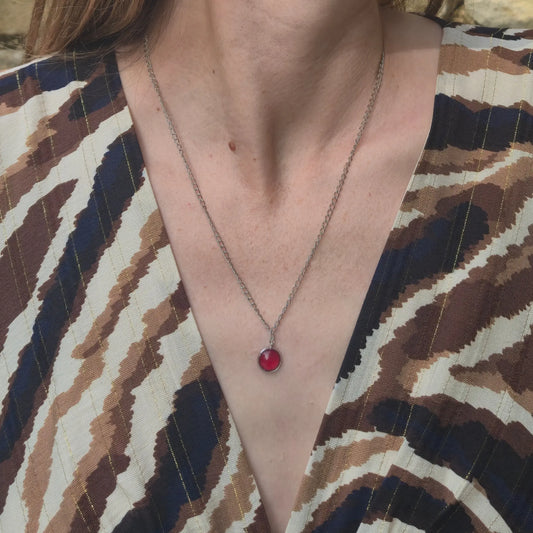 Collier avec Pendentif Rouge - Les Chouchous de Justine