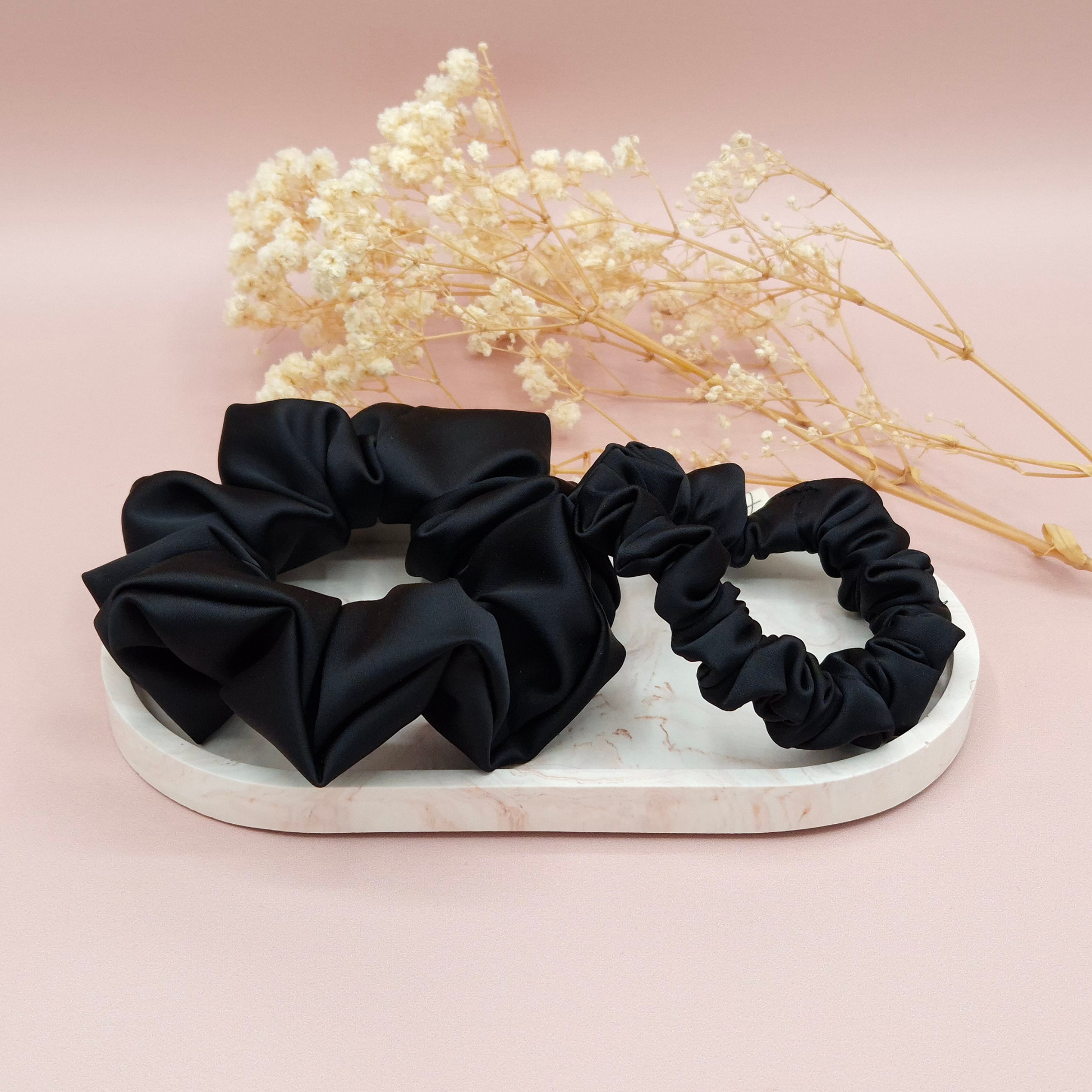 Chouchou en Satin Noir - Les Chouchous de Justine