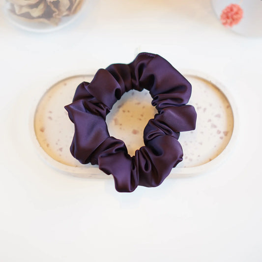 Aubergine - Chouchou Cheveux Satin - Les Chouchous de Justine