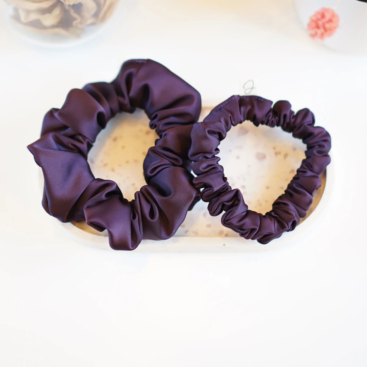 Aubergine - Chouchou Cheveux Satin - Les Chouchous de Justine