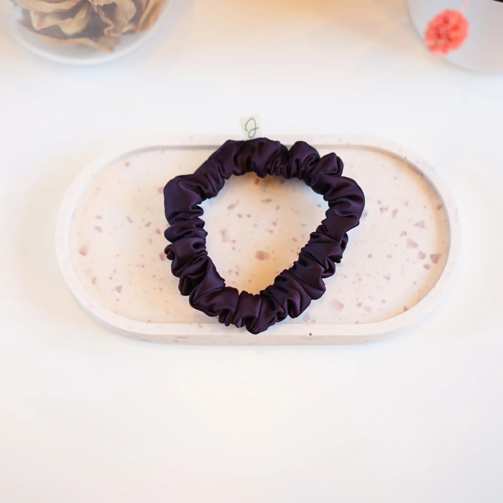 Aubergine - Mini Chouchou Cheveux Satin - Les Chouchous de Justine