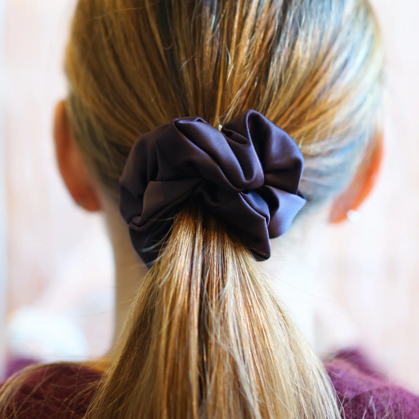 Aubergine - Chouchou Cheveux Satin - Les Chouchous de Justine