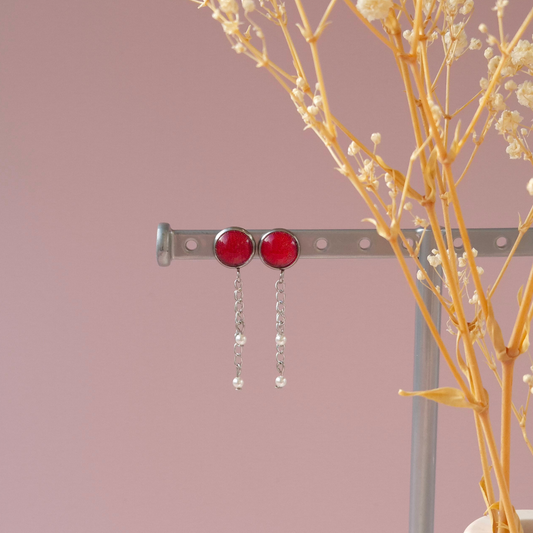 Boucles d'oreilles Rouge - Les Chouchous de Justine