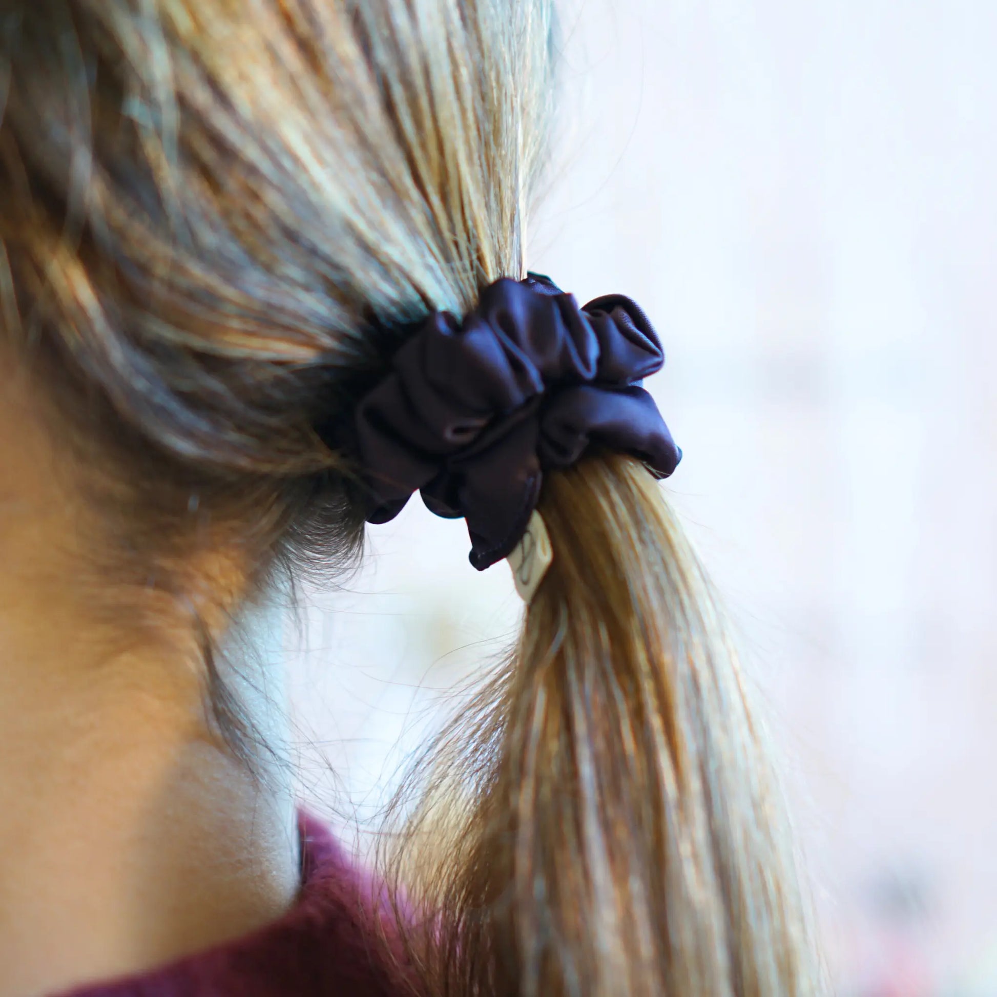Aubergine - Mini Chouchou Cheveux Satin - Les Chouchous de Justine