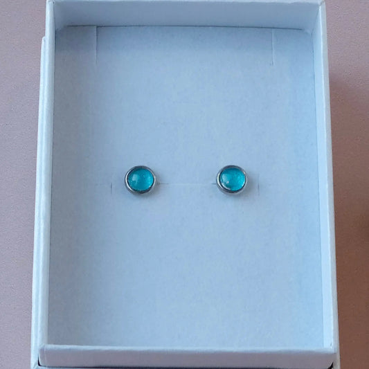 Puces d'oreilles Bleu Iceberg - Les Chouchous de Justine