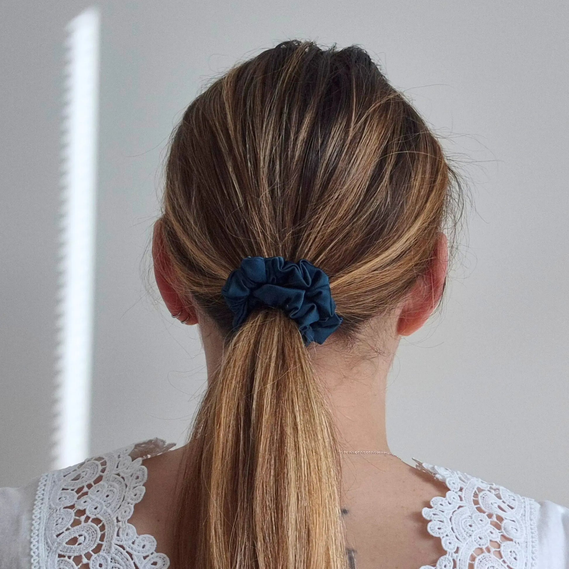 Chouchou en Satin Vert Empire - Les Chouchous de Justine