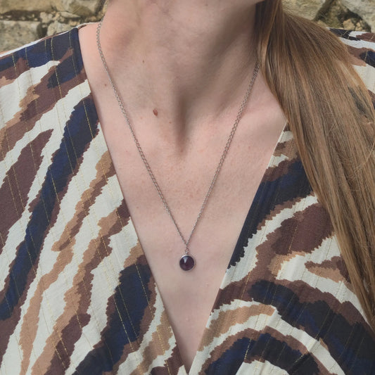 Collier avec Pendentif Bordeaux - Les Chouchous de Justine