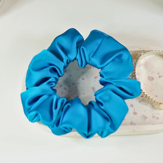Bleu Turquoise - Chouchou Cheveux - Les Chouchous de Justine