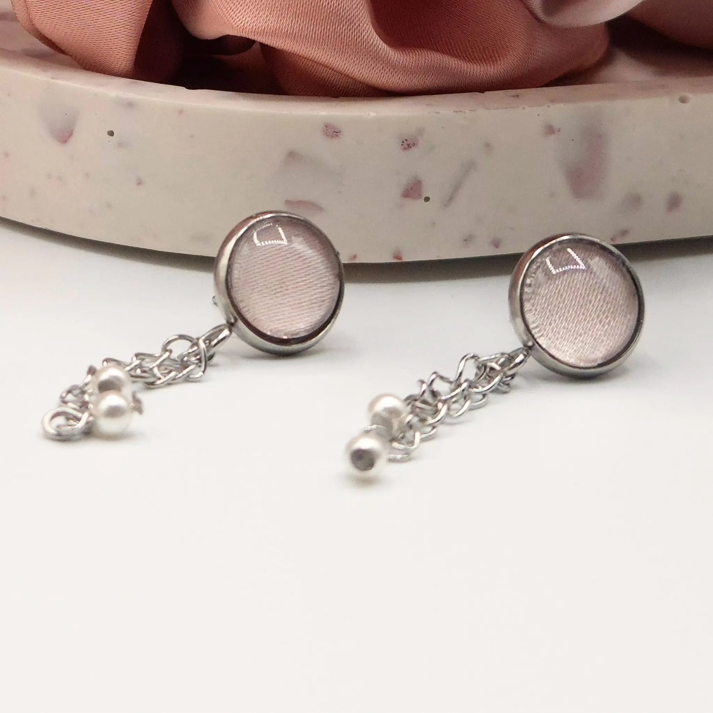 Boucles d'oreilles en Satin - Les Chouchous de Justine