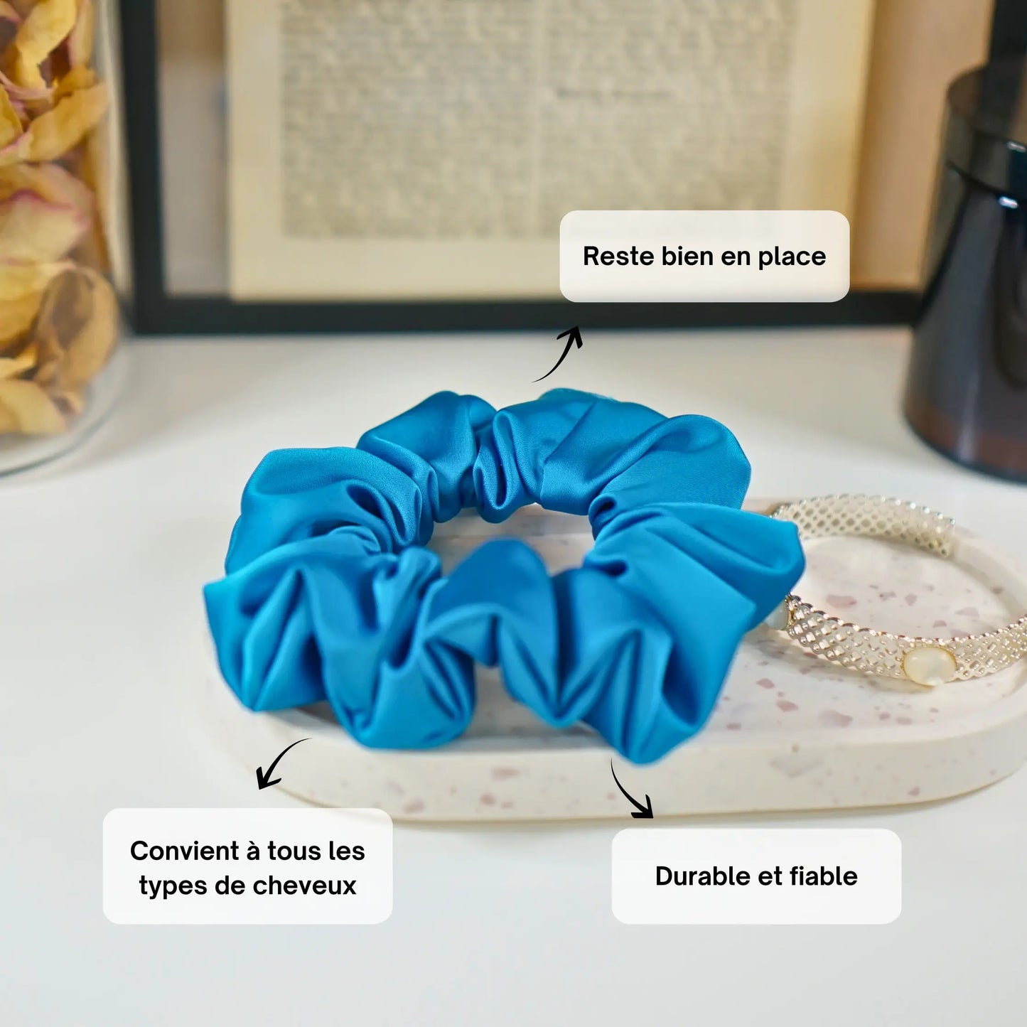 Bleu Turquoise - Chouchou Cheveux - Les Chouchous de Justine