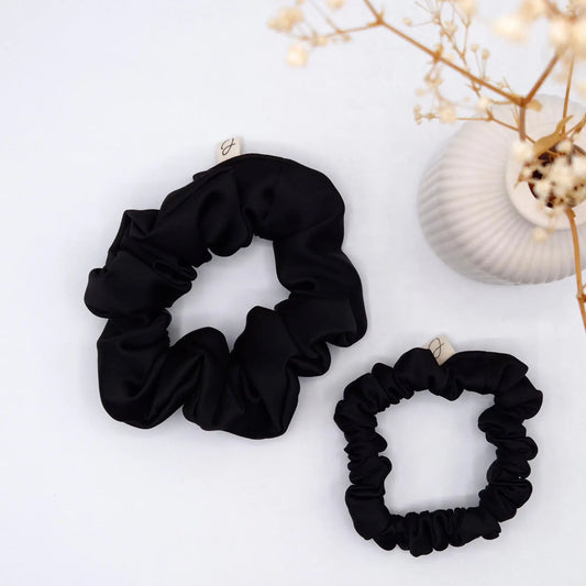Chouchou en Satin Noir - Les Chouchous de Justine