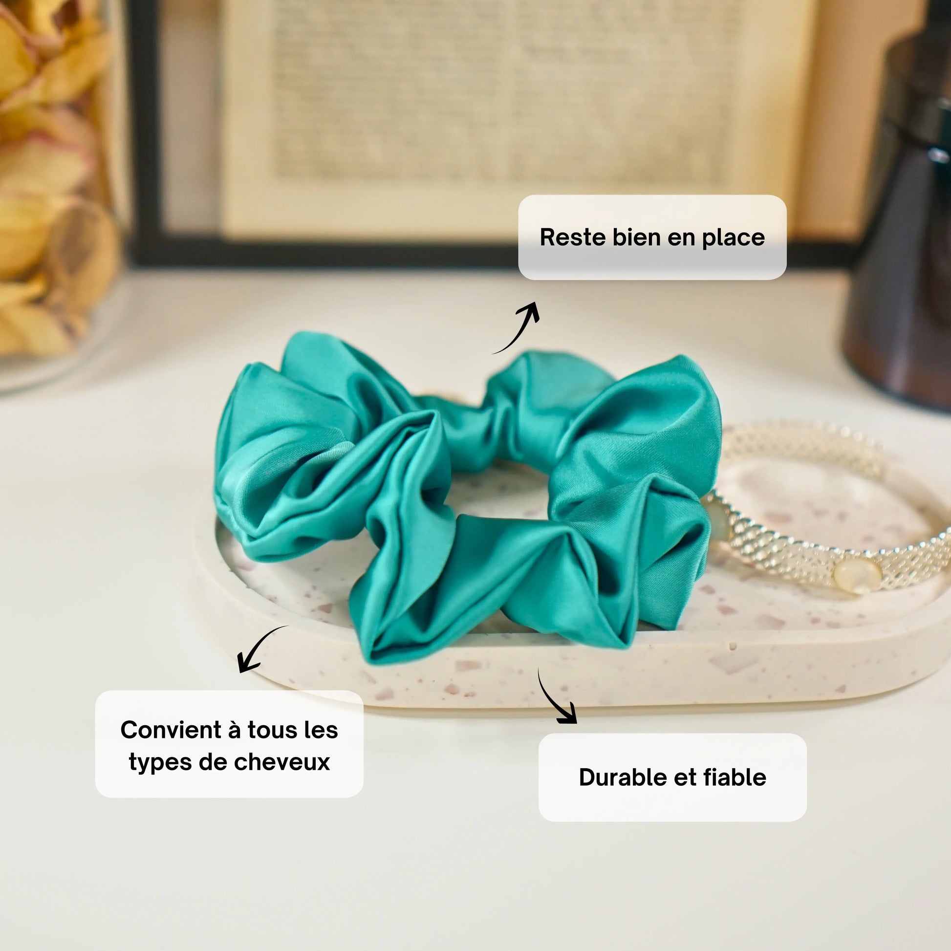 Bleu Teal - Chouchou Cheveux - Les Chouchous de Justine
